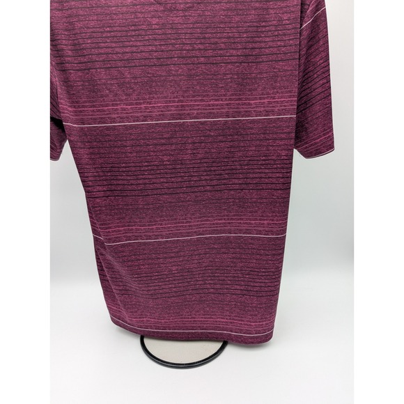 PG Tour Mens Medium Burgundy‎ Striped Golf Polo Shirt M - Picture 7 of 13